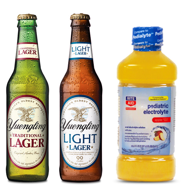 Gamse Beverage Labels - Yuengling,Yuengling Light, Rite Aid Pediatric Electrolytes